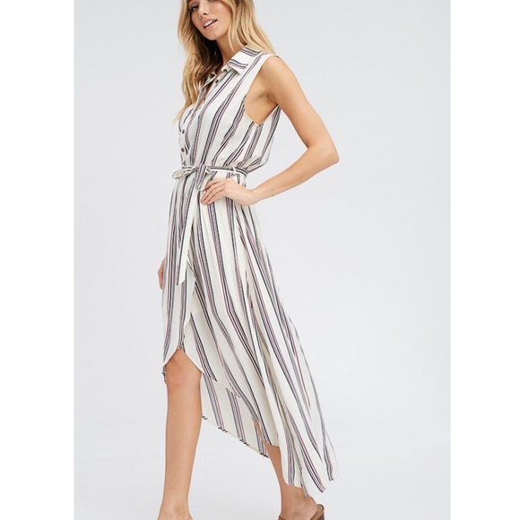 Striped Maxi Button Down Dress - Picture 4 of 4